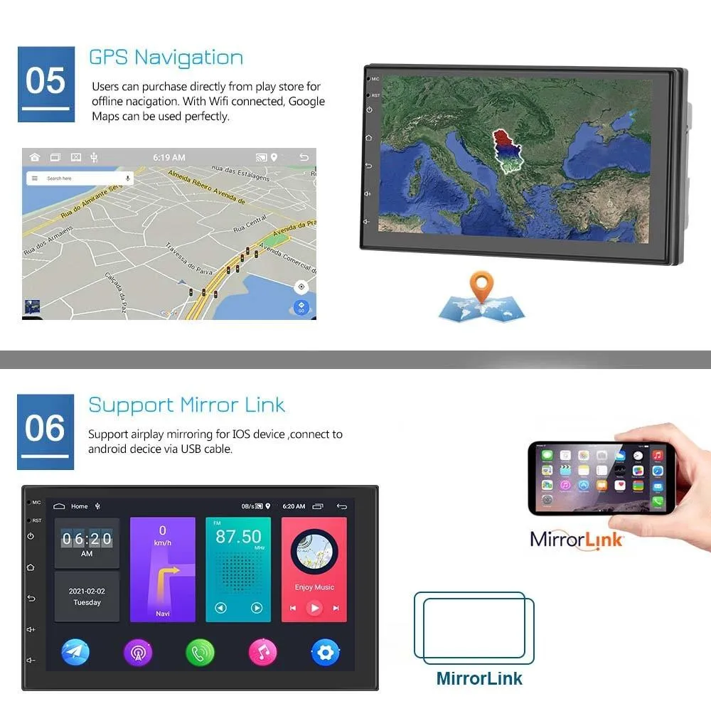 10 Inch Android Wifi Car Navigation Reversing Video Player - 2   32G