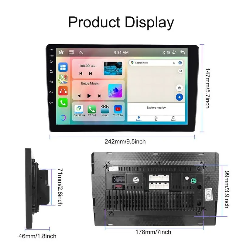 10.1 Inch Android 13.0 Carplay Navigation Monitor