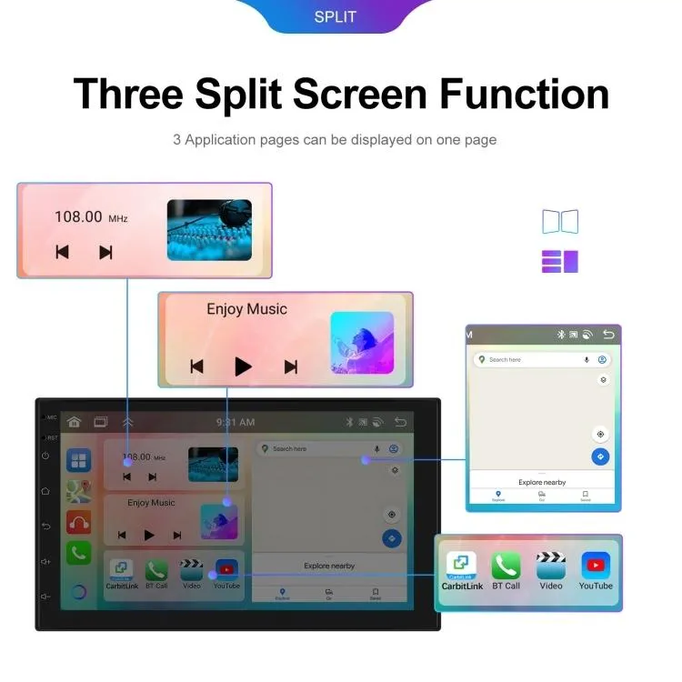 10.1 Inch Android 13.0 Carplay Navigation Monitor
