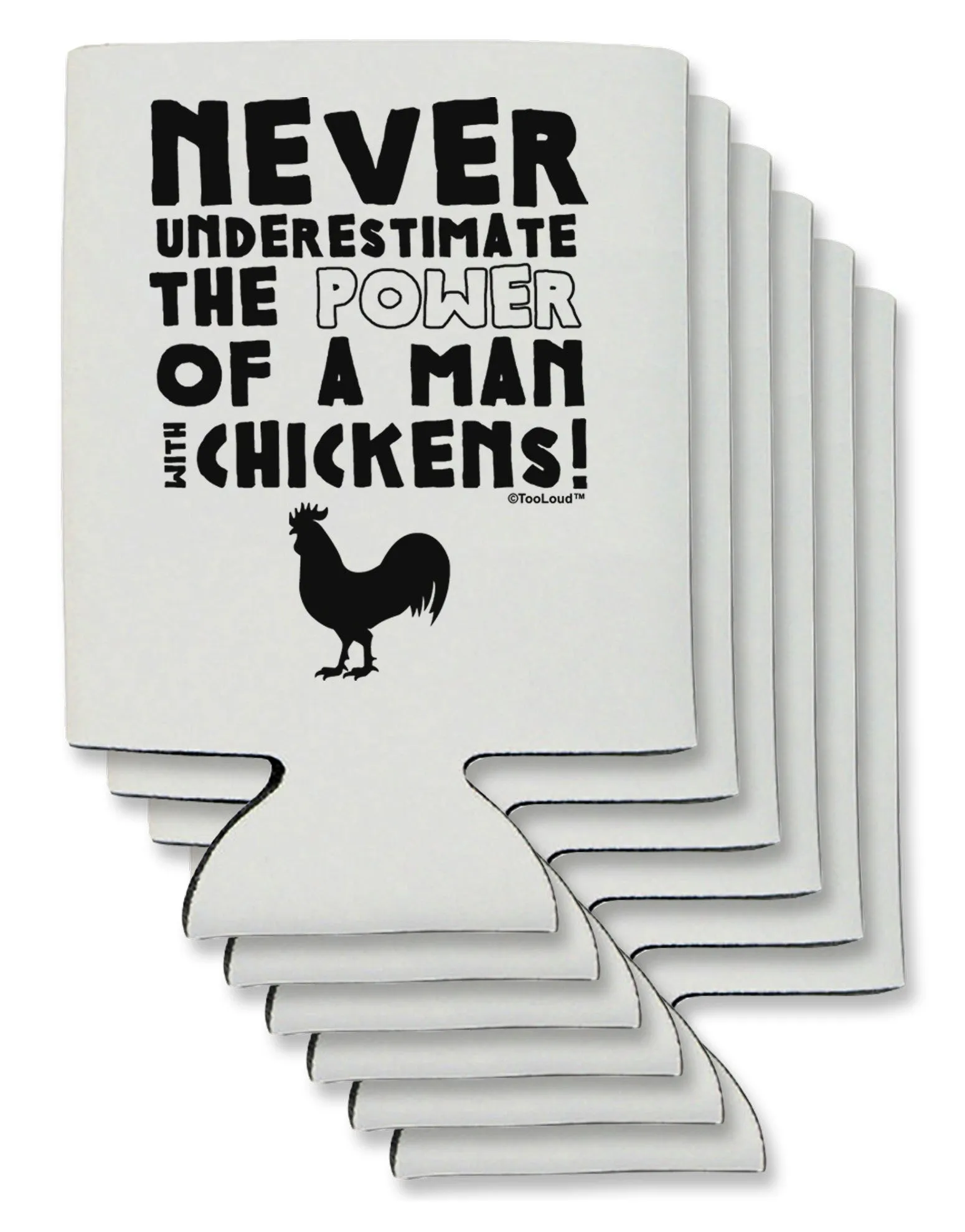 A Man With Chickens Can / Bottle Insulator Coolers by TooLoud