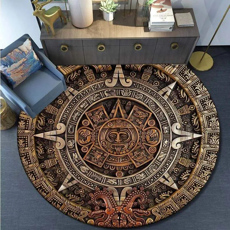 Aztec Calendar Rug