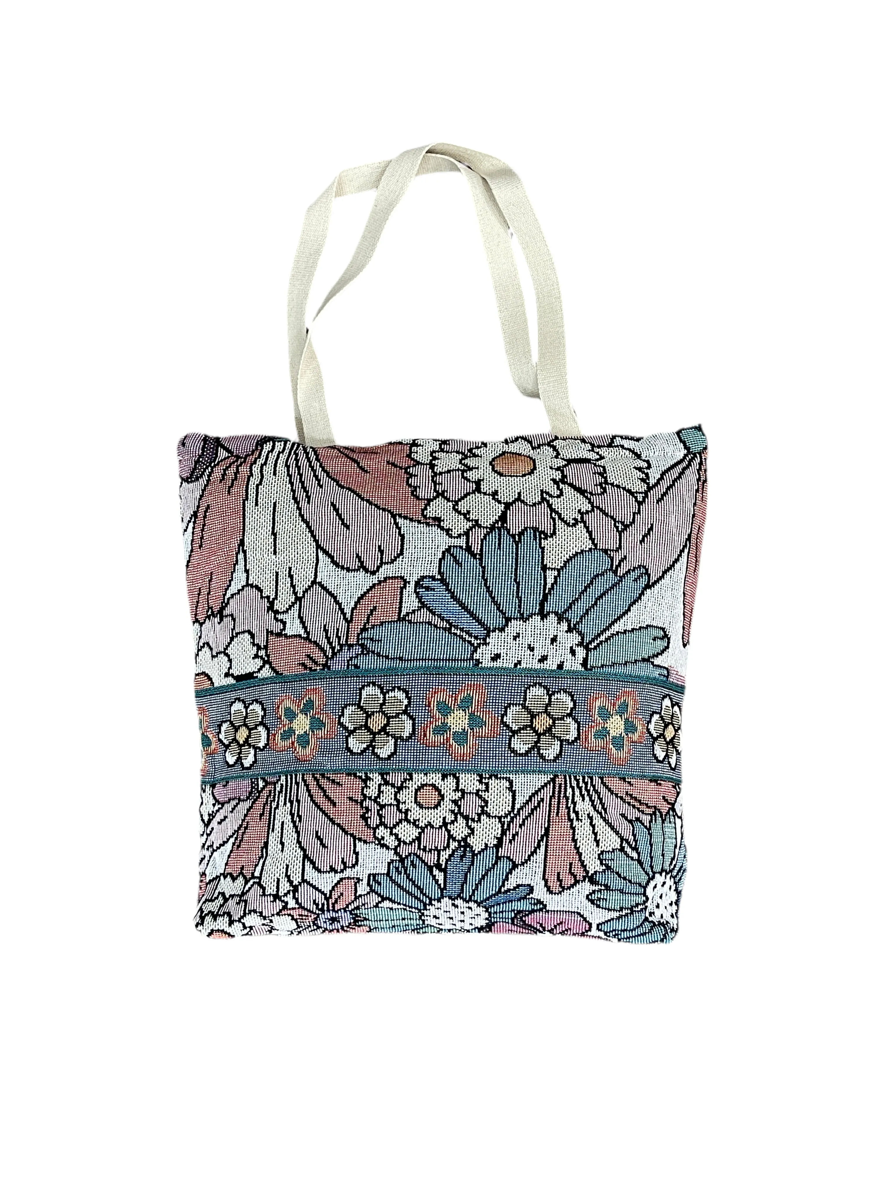 Classical Blossom Cotton Reversible Tapestry Picnic Throw