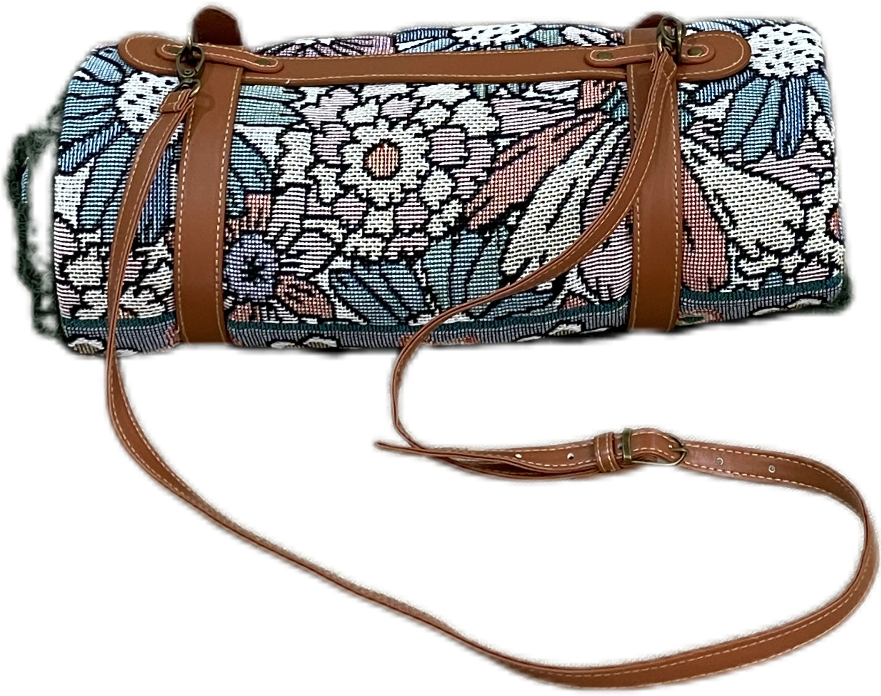 Classical Blossom Cotton Reversible Tapestry Picnic Throw