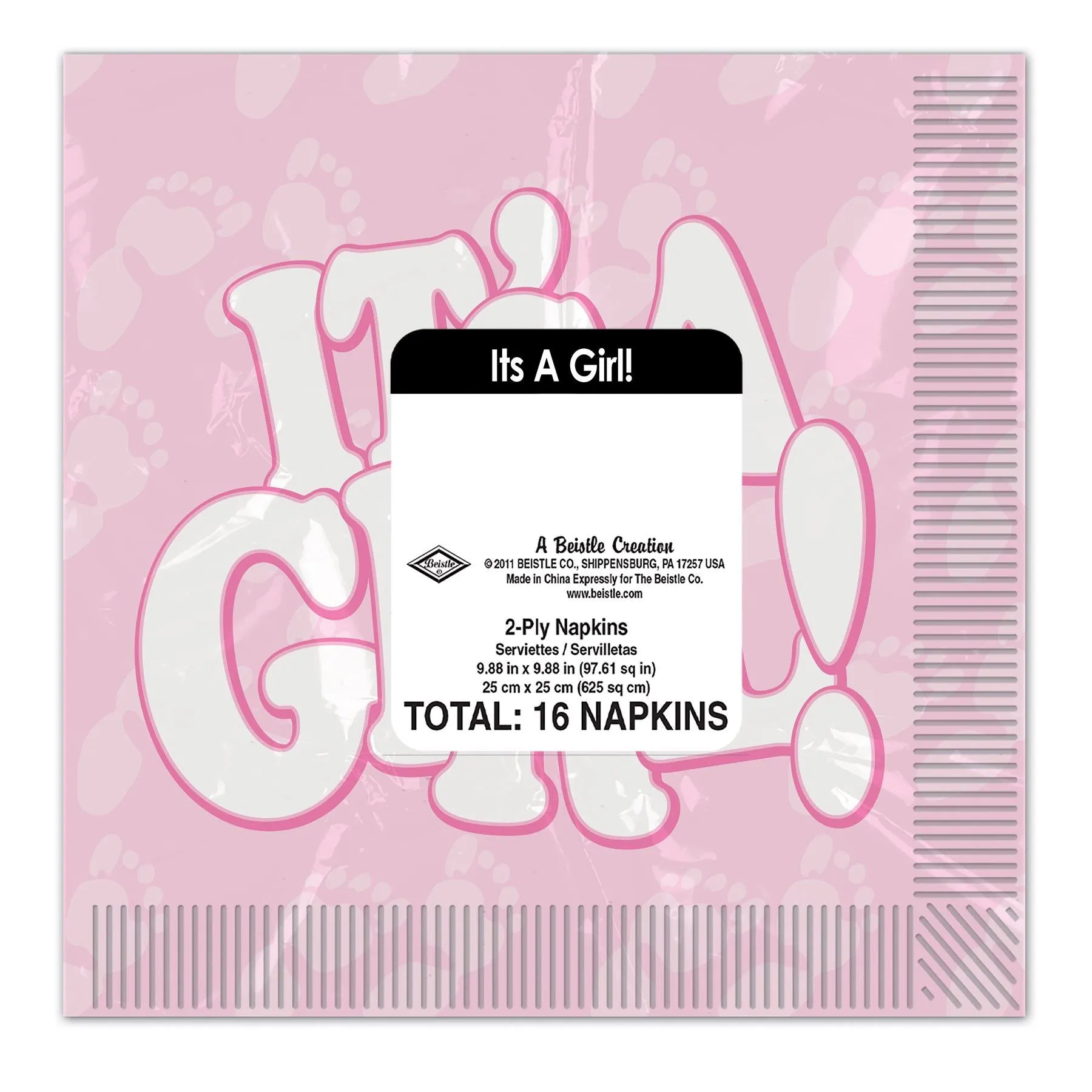 It's A Girl! Beverage Napkins (16 per Package)