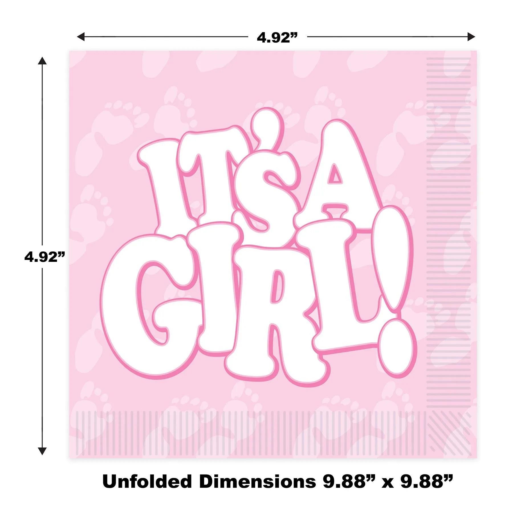 It's A Girl! Beverage Napkins (16 per Package)