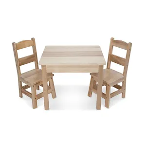 Melissa & Doug Wooden Table & Chairs Set Natural