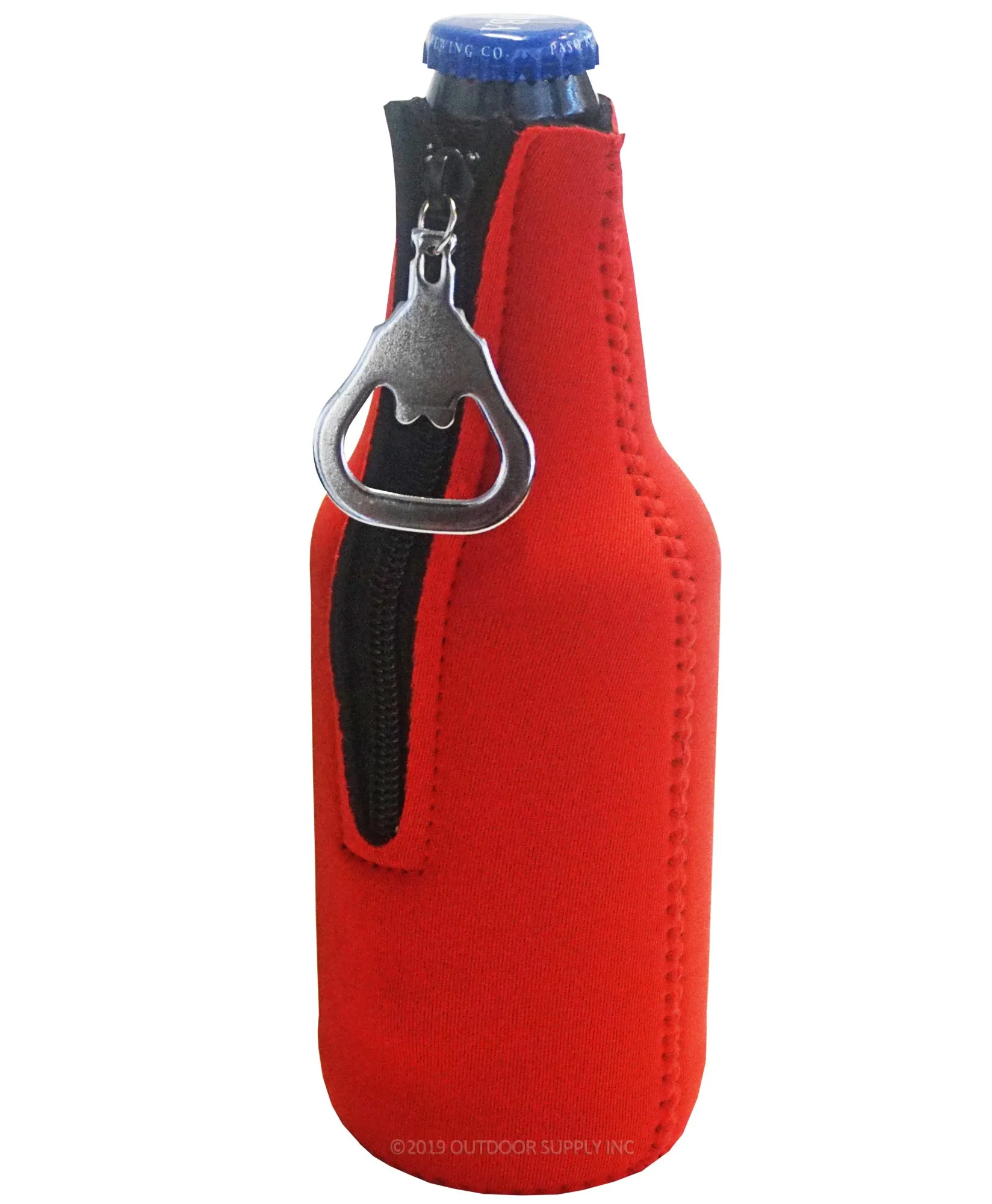 Neoprene Bottle Cooler Sleeves for 12oz Bottles with Bottle Opener- 1-Pack - Blank Design for any Event - Dual Sided Insulation Keeps Your Drinks Cool