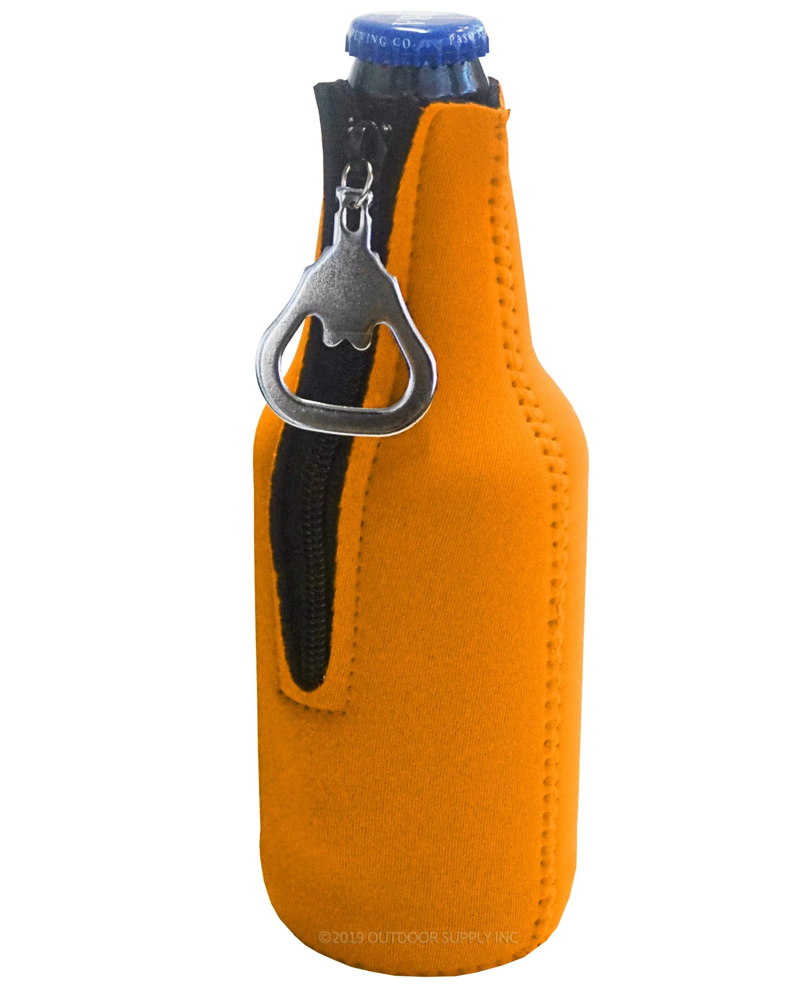 Neoprene Bottle Cooler Sleeves for 12oz Bottles with Bottle Opener- 1-Pack - Blank Design for any Event - Dual Sided Insulation Keeps Your Drinks Cool