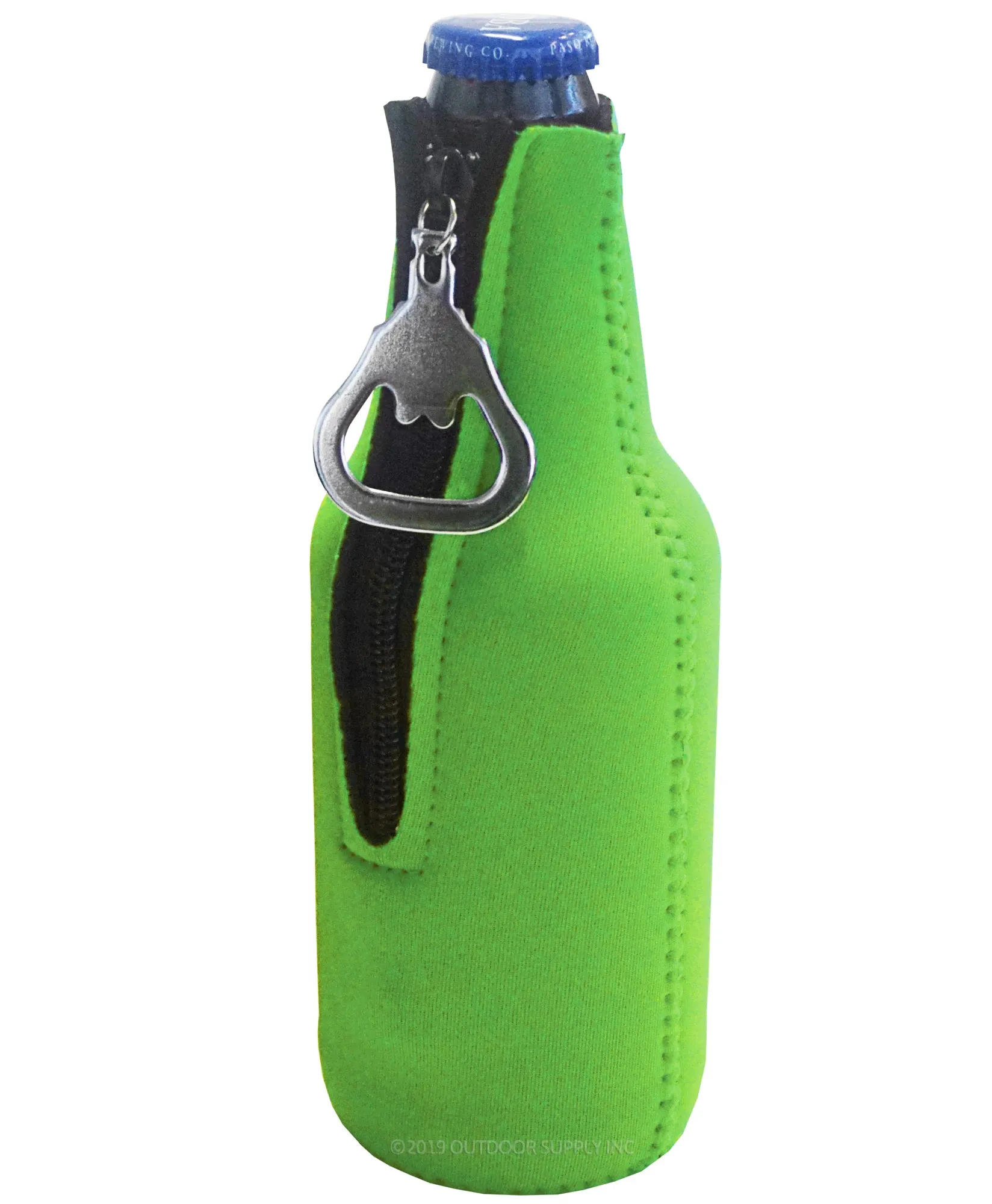 Neoprene Bottle Cooler Sleeves for 12oz Bottles with Bottle Opener- 1-Pack - Blank Design for any Event - Dual Sided Insulation Keeps Your Drinks Cool