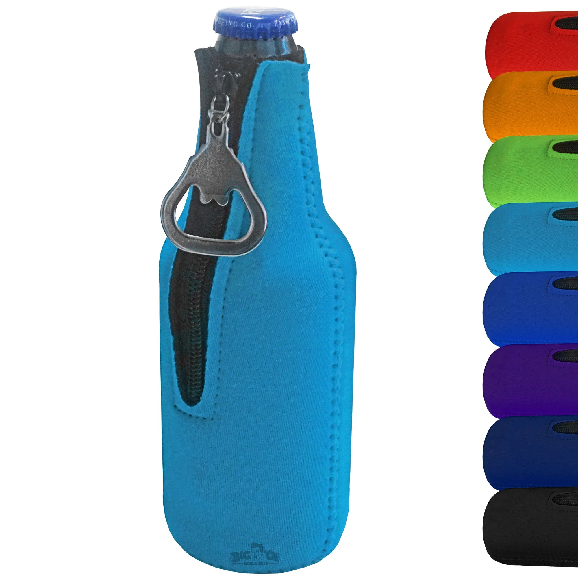 Neoprene Bottle Cooler Sleeves for 12oz Bottles with Bottle Opener- 1-Pack - Blank Design for any Event - Dual Sided Insulation Keeps Your Drinks Cool