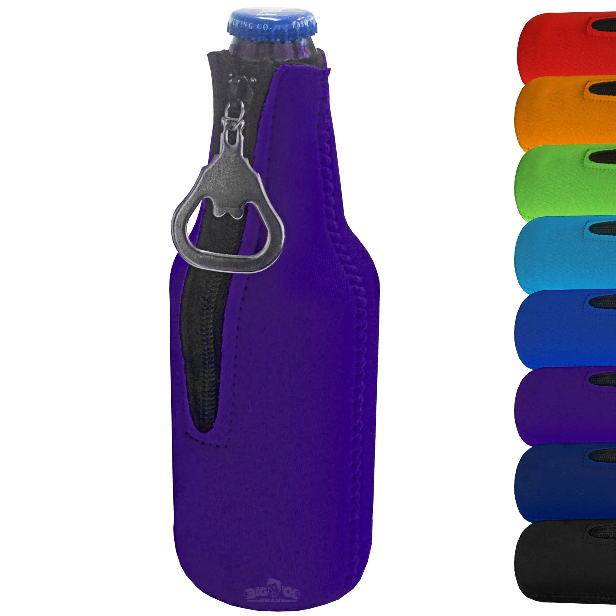 Neoprene Bottle Cooler Sleeves for 12oz Bottles with Bottle Opener- 1-Pack - Blank Design for any Event - Dual Sided Insulation Keeps Your Drinks Cool