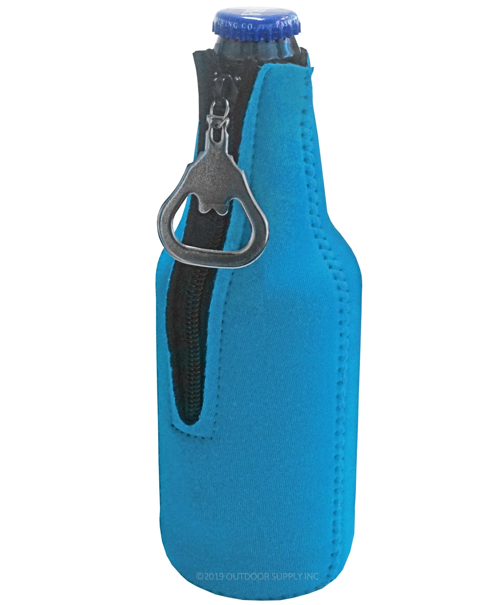 Neoprene Bottle Cooler Sleeves for 12oz Bottles with Bottle Opener- 1-Pack - Blank Design for any Event - Dual Sided Insulation Keeps Your Drinks Cool