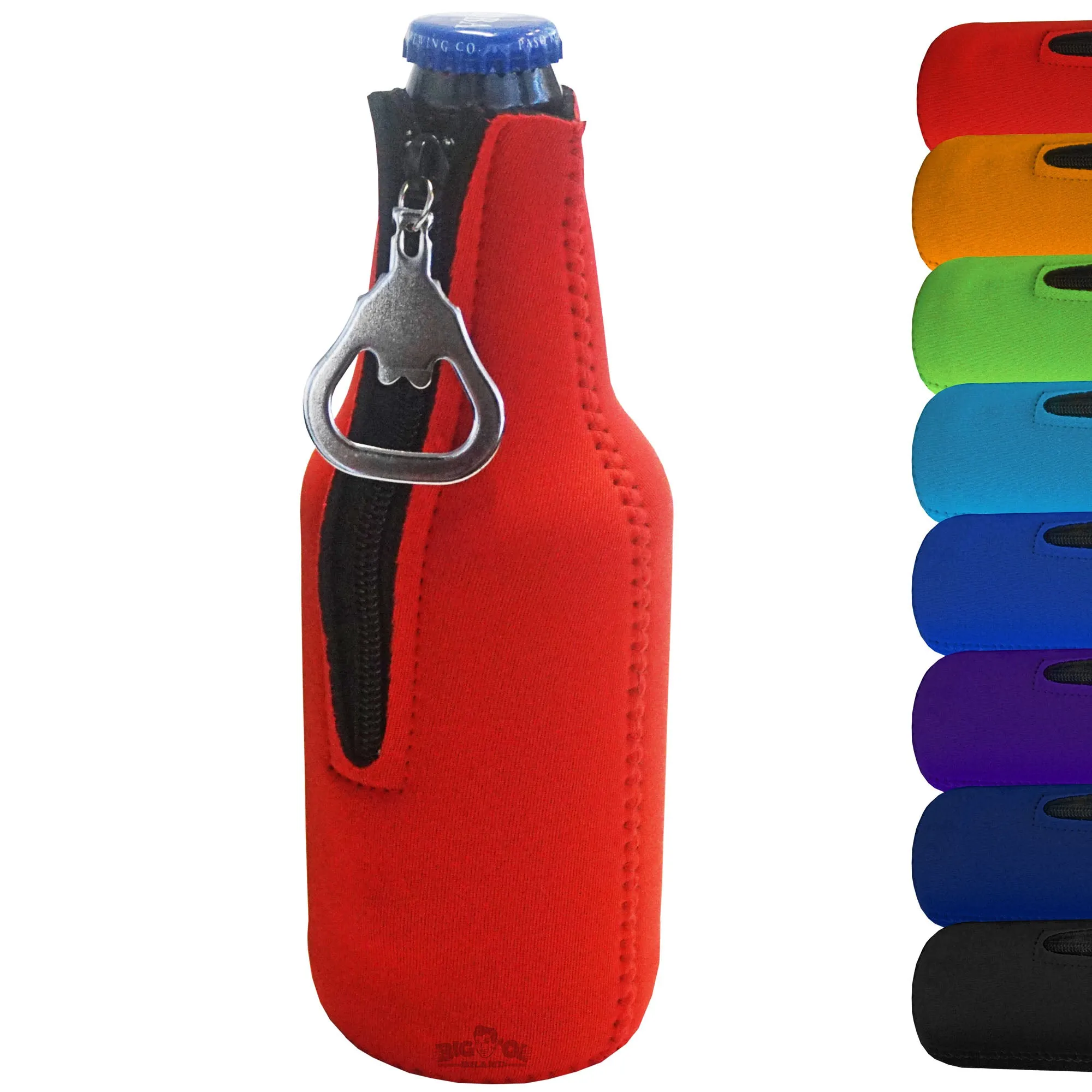 Neoprene Bottle Cooler Sleeves for 12oz Bottles with Bottle Opener- 1-Pack - Blank Design for any Event - Dual Sided Insulation Keeps Your Drinks Cool