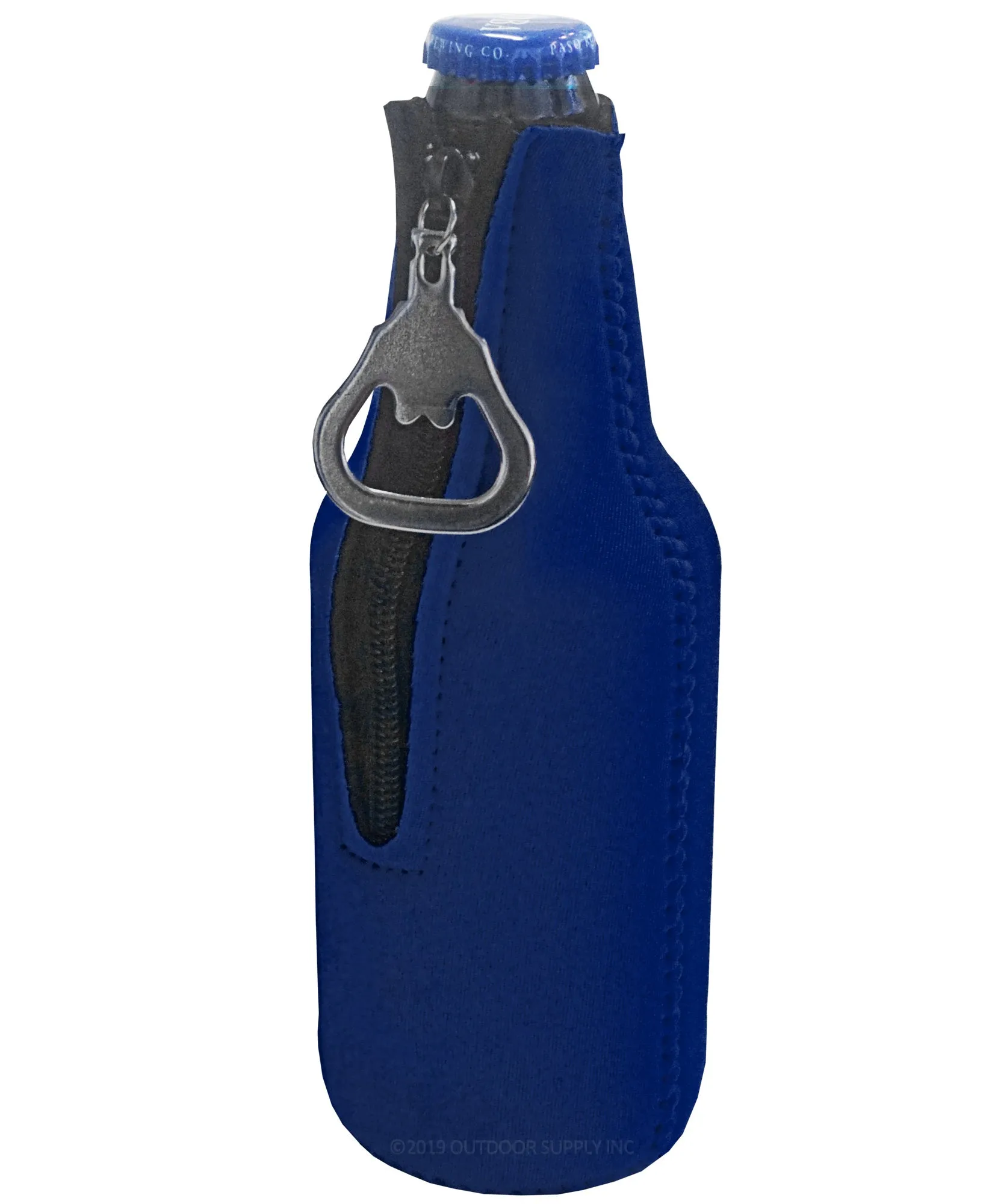Neoprene Bottle Cooler Sleeves for 12oz Bottles with Bottle Opener- 1-Pack - Blank Design for any Event - Dual Sided Insulation Keeps Your Drinks Cool
