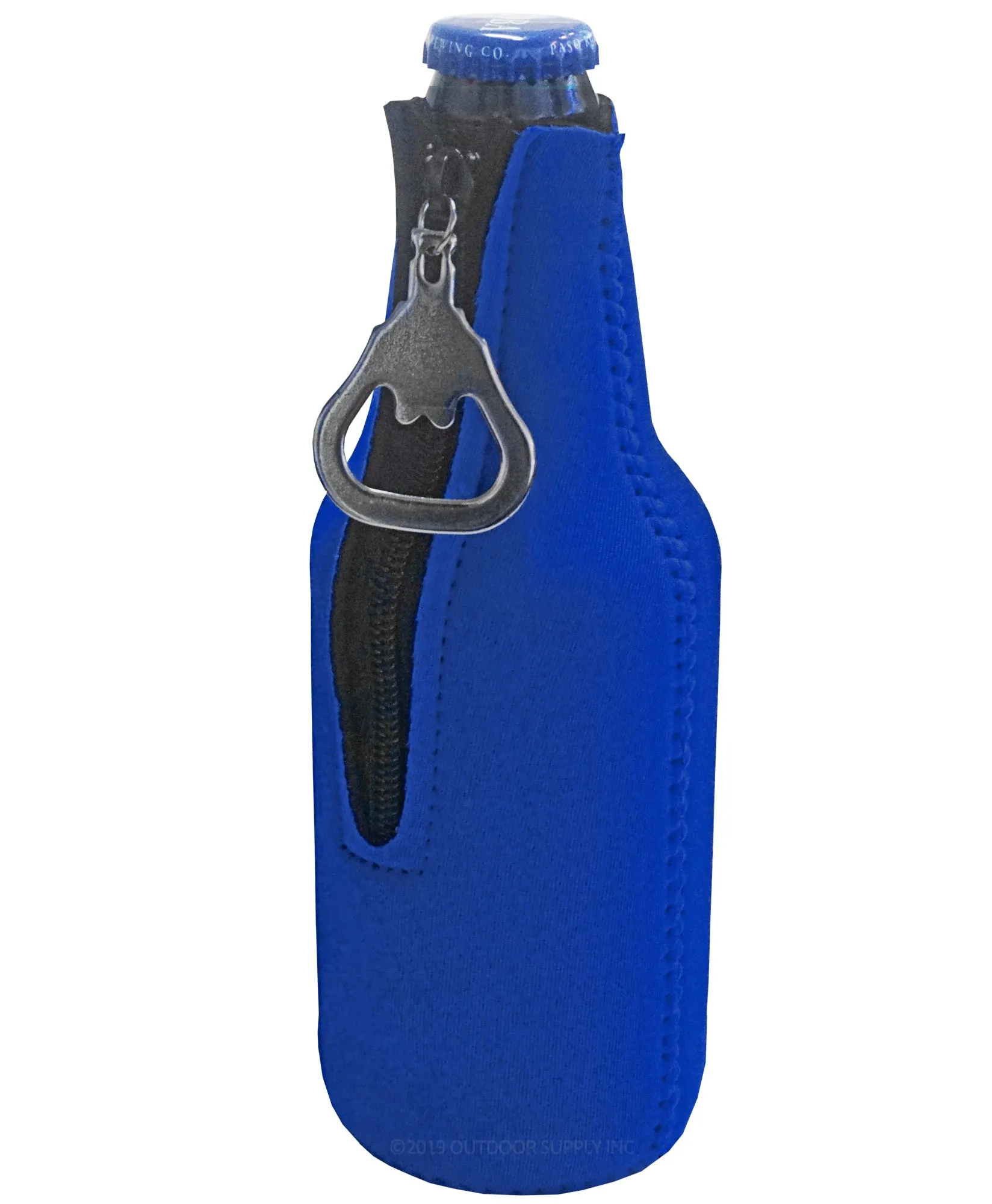 Neoprene Bottle Cooler Sleeves for 12oz Bottles with Bottle Opener- 1-Pack - Blank Design for any Event - Dual Sided Insulation Keeps Your Drinks Cool