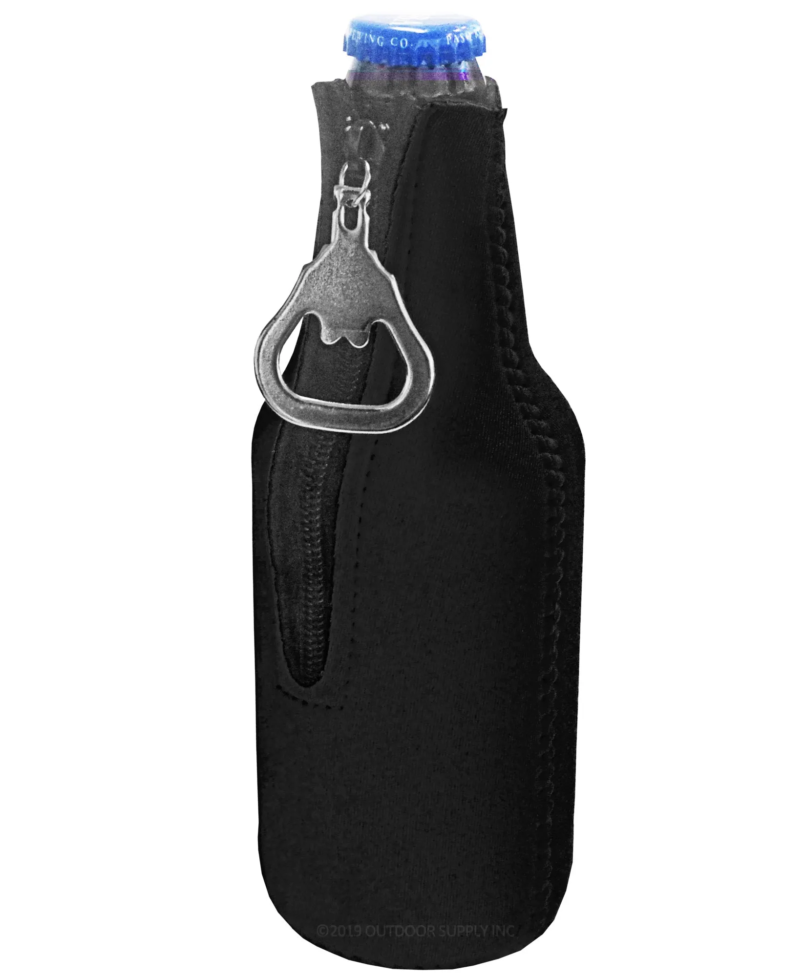 Neoprene Bottle Cooler Sleeves for 12oz Bottles with Bottle Opener- 1-Pack - Blank Design for any Event - Dual Sided Insulation Keeps Your Drinks Cool