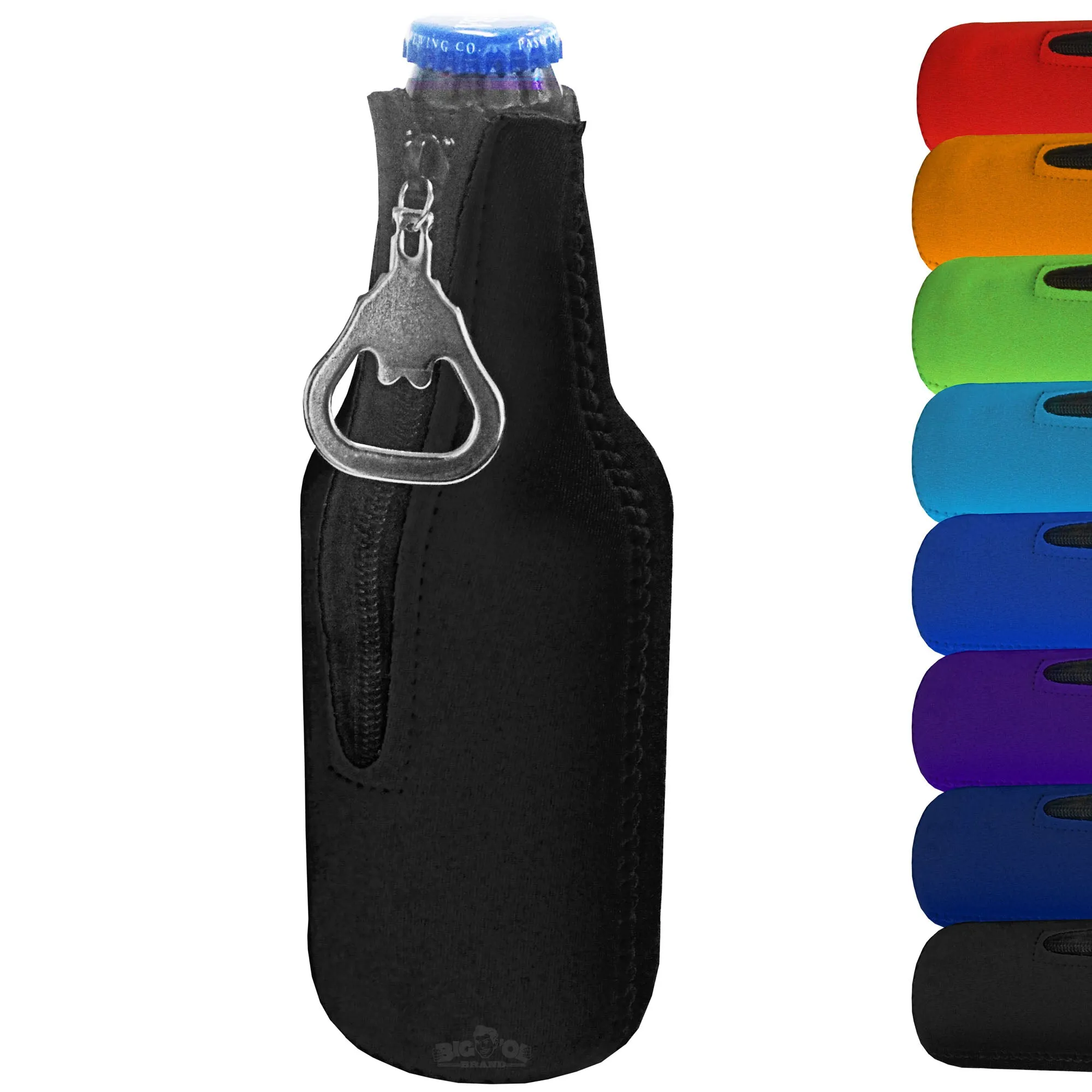 Neoprene Bottle Cooler Sleeves for 12oz Bottles with Bottle Opener- 1-Pack - Blank Design for any Event - Dual Sided Insulation Keeps Your Drinks Cool