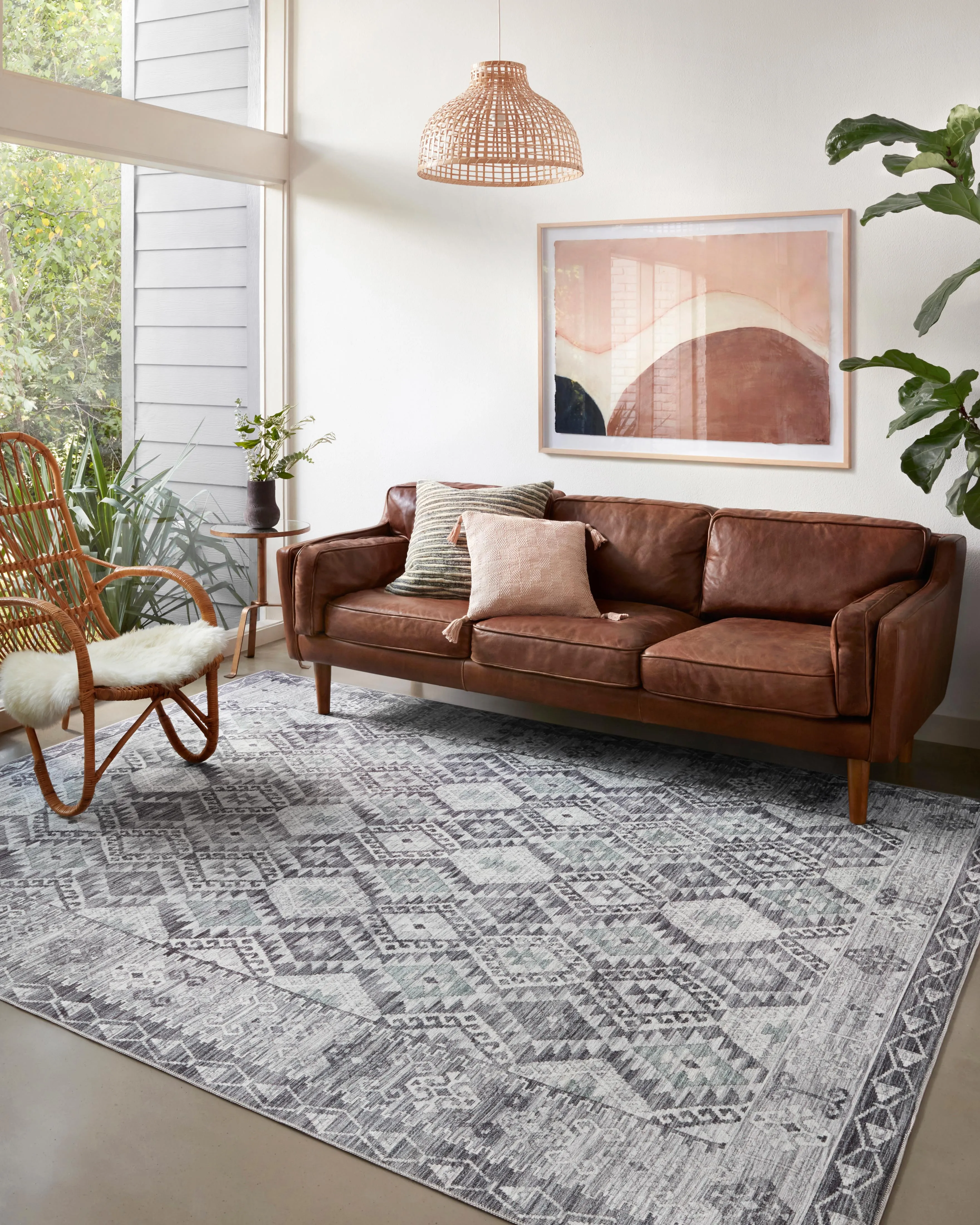 Zion Rug in Charcoal & Slate